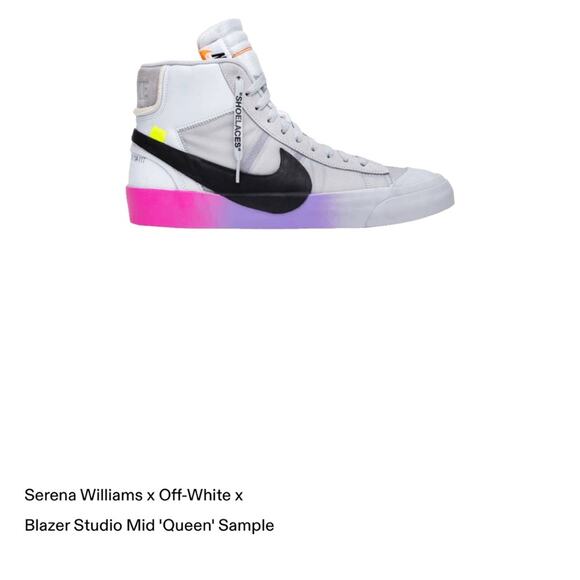 Serena Williams x Off-White x Blazer Studio Mid ‘Queen’ Sample Shoes SZ 8.5 VNDS